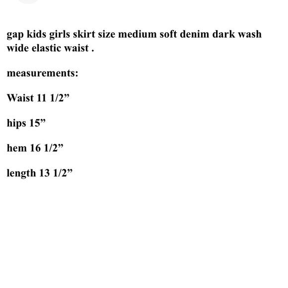 Gap Kids Girls Skirt Soft Denim Blue Dark Wash w/ Wide Elastic Waist Size MED🌸 - Picture 4 of 4